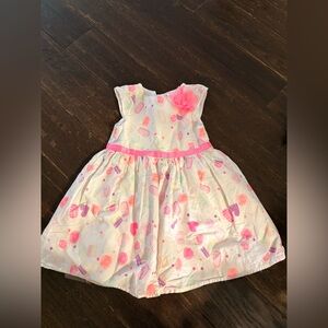 Cherokee Pink and White Dress with Floral Detail